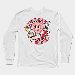 Cupid's Favorite Teacher, Valentine Teacher, Cute Valentine Long Sleeve T-Shirt